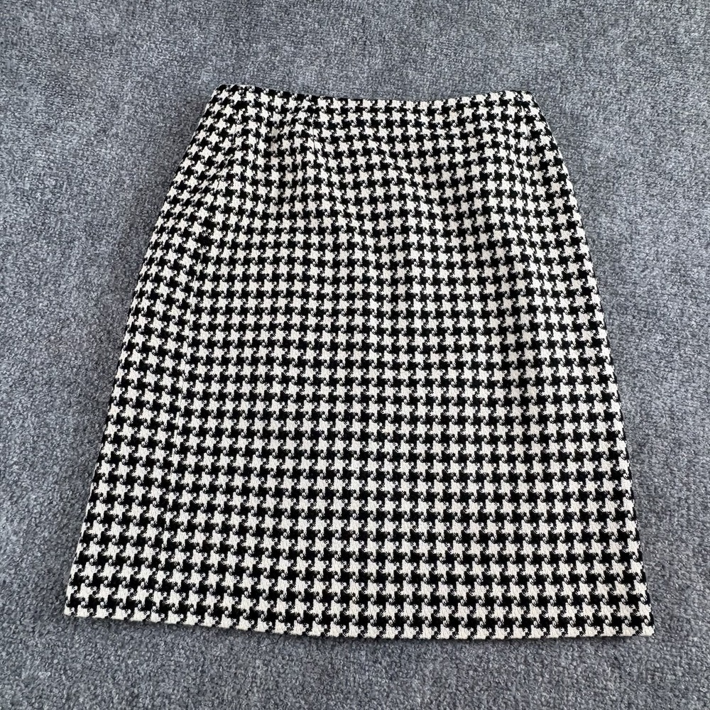 Ann Taylor Tweed Mini Skirt Womens 2 Houndstooth‎ Wool OldMoney Preppy Academia